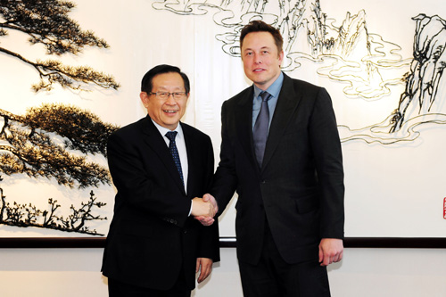 萬鋼部長會見美國特斯拉公司首席執(zhí)行官馬斯克