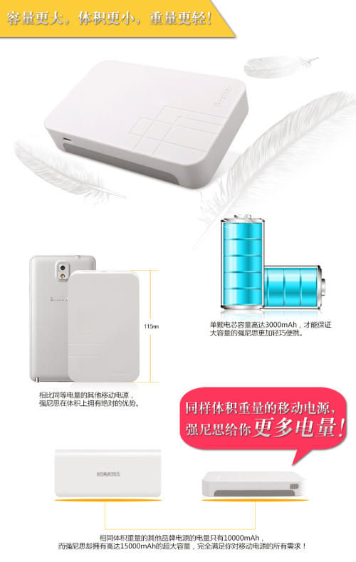 大屏手機的好機友--15000毫安Besiter強尼思移動電源