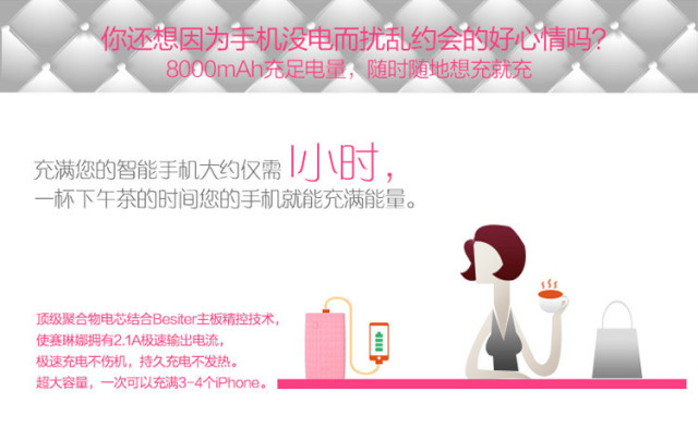 讓她心動(dòng)的神秘大禮 全球最受歡迎女性時(shí)尚移動(dòng)電源