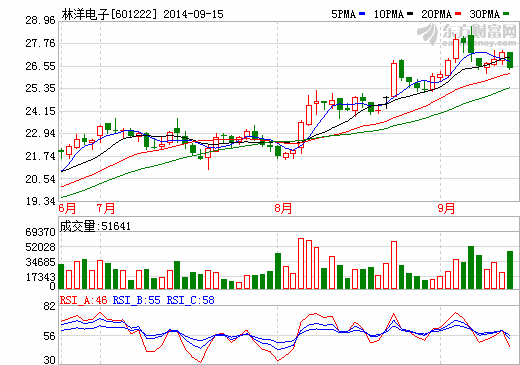 林洋電子股價走勢圖