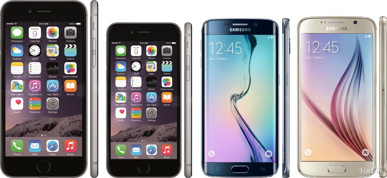 iPhone 6 和6 Plus 與Galaxy S6和Galaxy S6 Edge對比