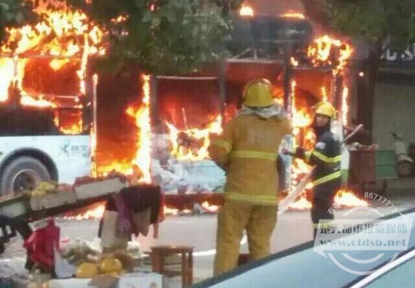 湖北咸寧一輛新能源公交自燃點(diǎn)著路邊變壓器 車價百萬