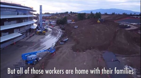 蘋果Campus 2 飛船總部4K無人機捕捉禮堂鏡頭