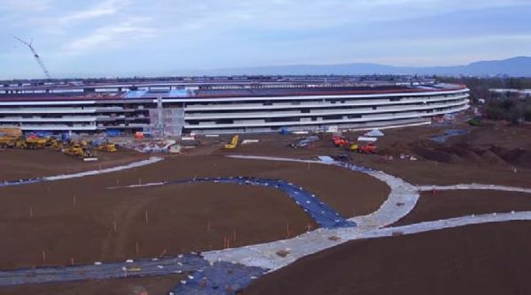 蘋果Campus 2 飛船總部4K無人機捕捉禮堂鏡頭