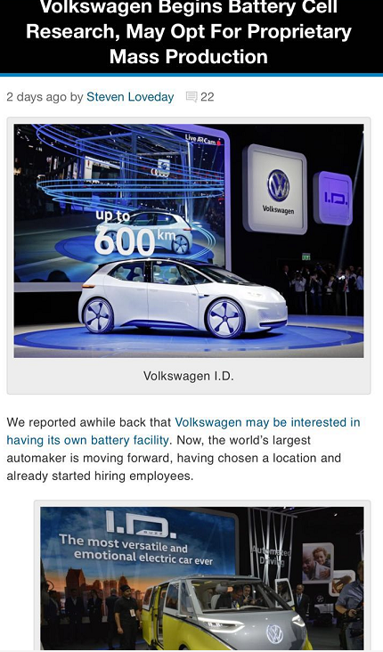 選廠址雇員工 大眾已展開電動車電池研發生產工作