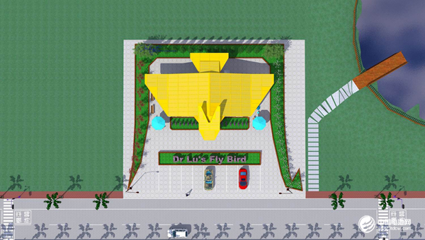 圖二，主建築結合景觀、設計巧妙構成一個「風」字，且風是紙鳶與黑鳶的飛行動力來源。