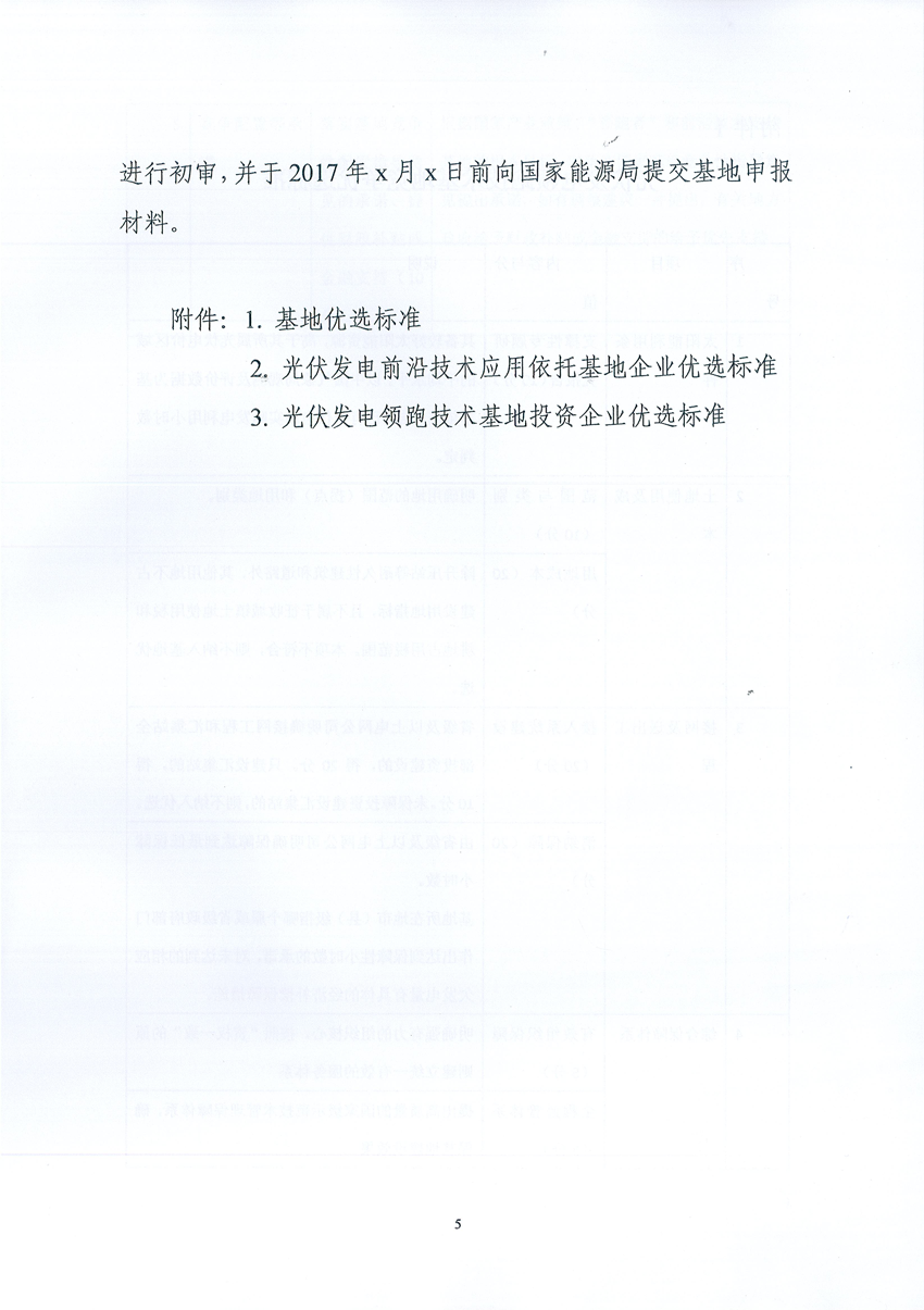 國(guó)家能源局：關(guān)于征求2017年建設(shè)光伏先進(jìn)示范基地意見(jiàn)的函