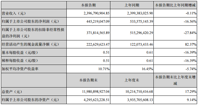 國軒高科主要會計數據和財務指標
