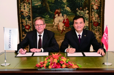 大眾與江淮的合作協議中，包括雙方之間可能的新能源積分交易的內容