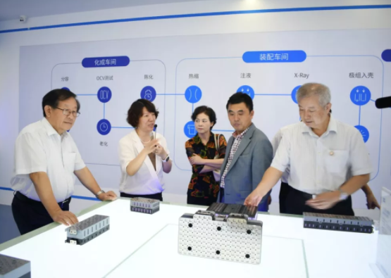 比克電池董事長(zhǎng)李向前先生、總工程師駱兆軍博士陪同講解