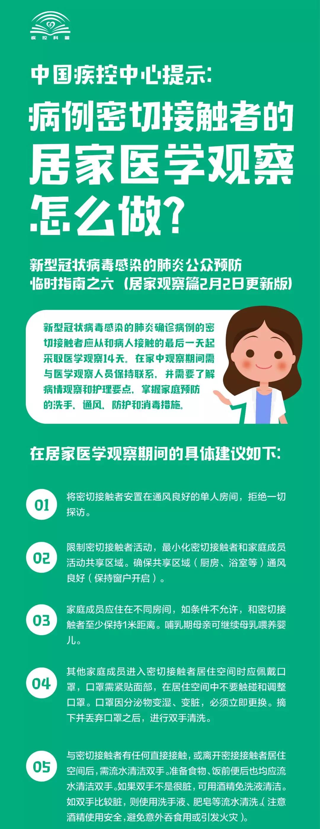 中國疾控中心提示：病例密切接觸者的居家醫學觀察怎么做？