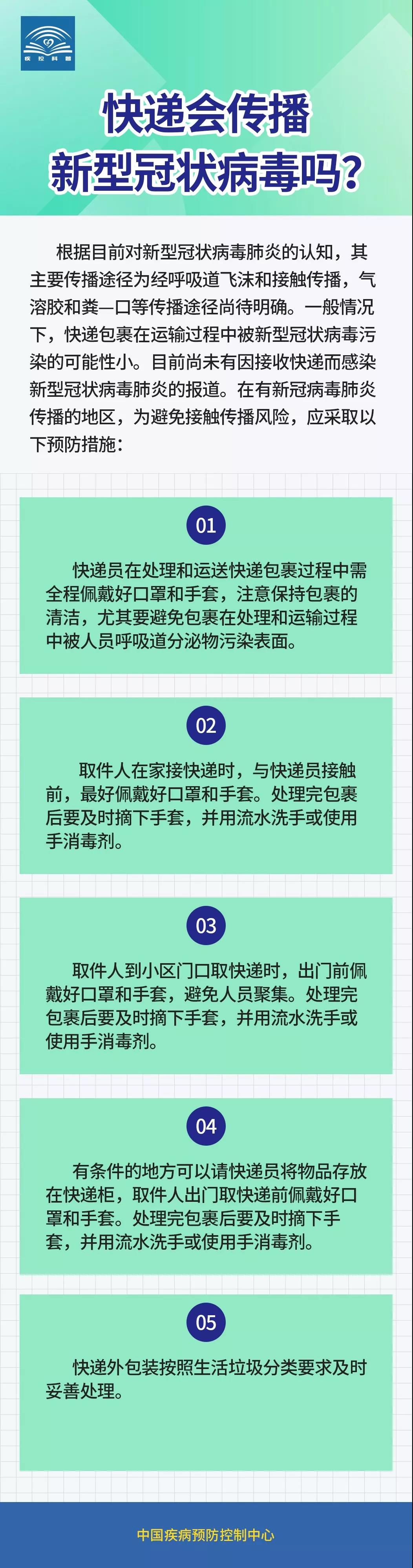 快遞會(huì)傳播新型冠狀病毒嗎？中國疾控中心發(fā)文詳解