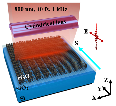 圖1 基于飛秒激光等離子體光刻技術(shù)(FPL)的GO薄膜表面微納加工 圖1 基于飛秒激光等離子體光刻技術(shù)(FPL)的GO薄膜表面微納加工