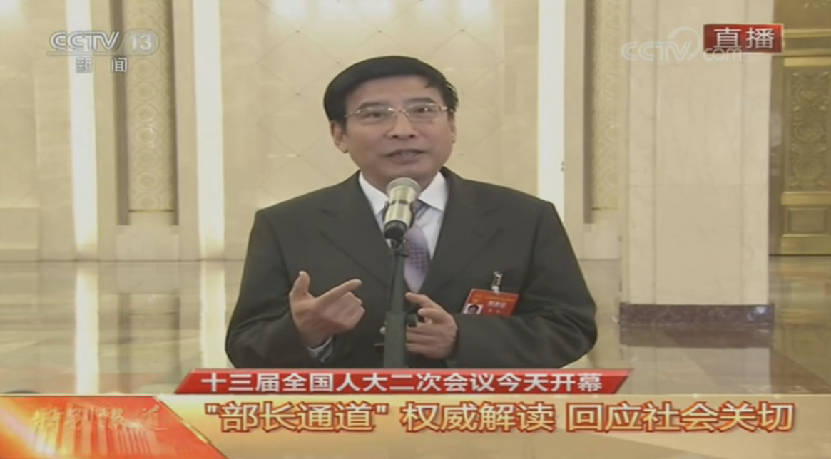 十三屆全國人大二次會議“部長通道”視頻截圖