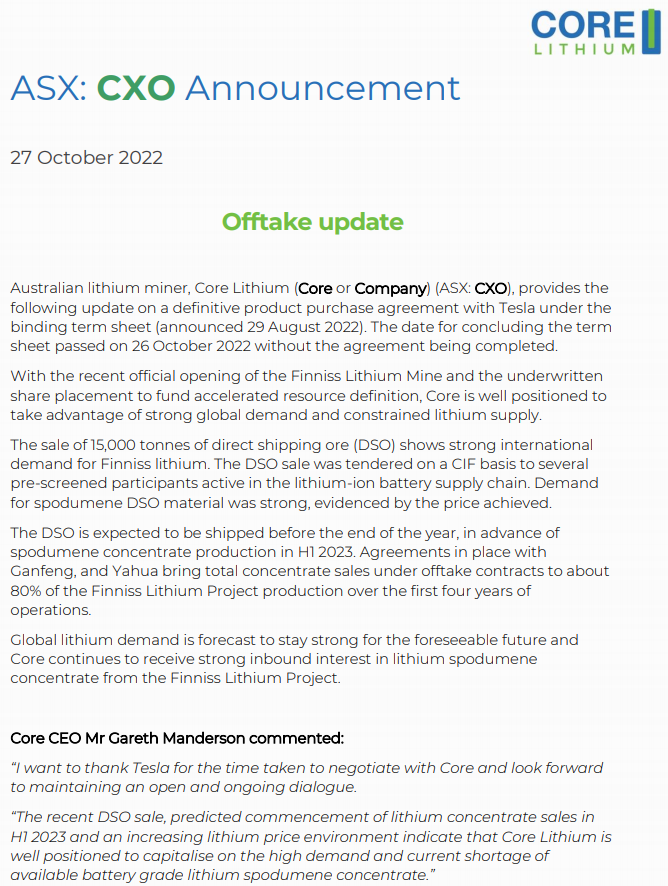 Core Lithium