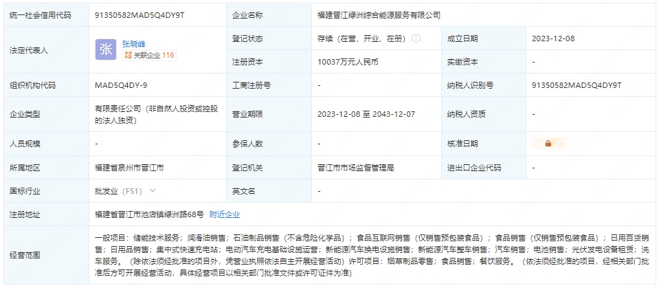 中國石油1億于福建成立綜合能源服務新公司 涉及電池銷售等