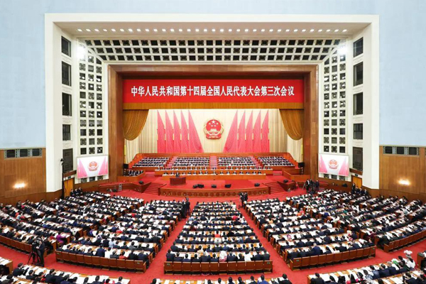 3月5日，十四屆全國人大三次會議開幕會在北京人民大會堂舉行。 新華社記者 丁海濤 攝